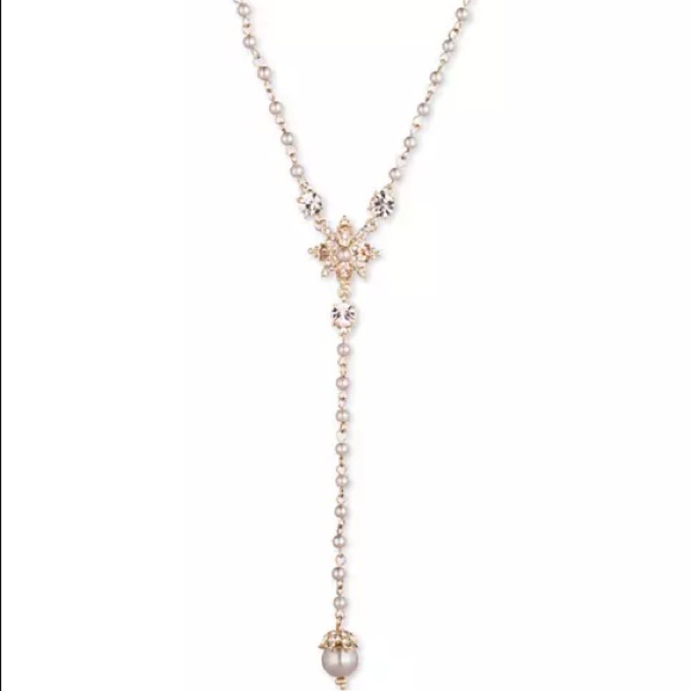Marchesa Gold Blush Silk Long Y-necklace